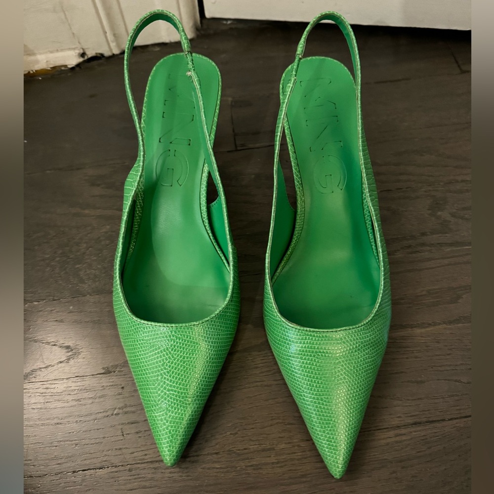 COPY - Mango Green Crocodile Kitten Heels